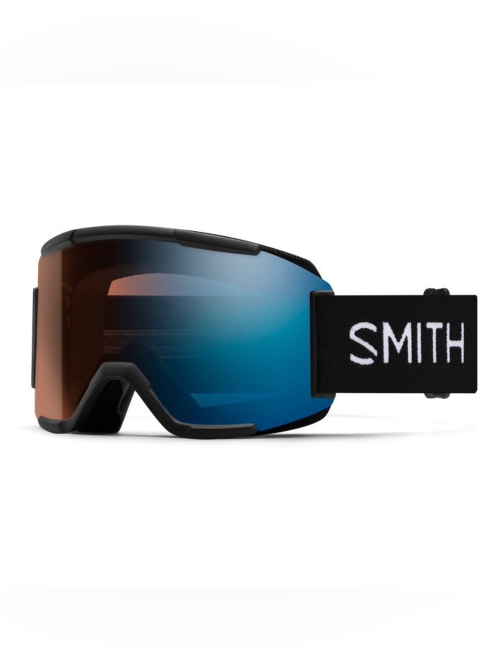 SMITH Black Frame Goggles with Blue Mirrored Lens